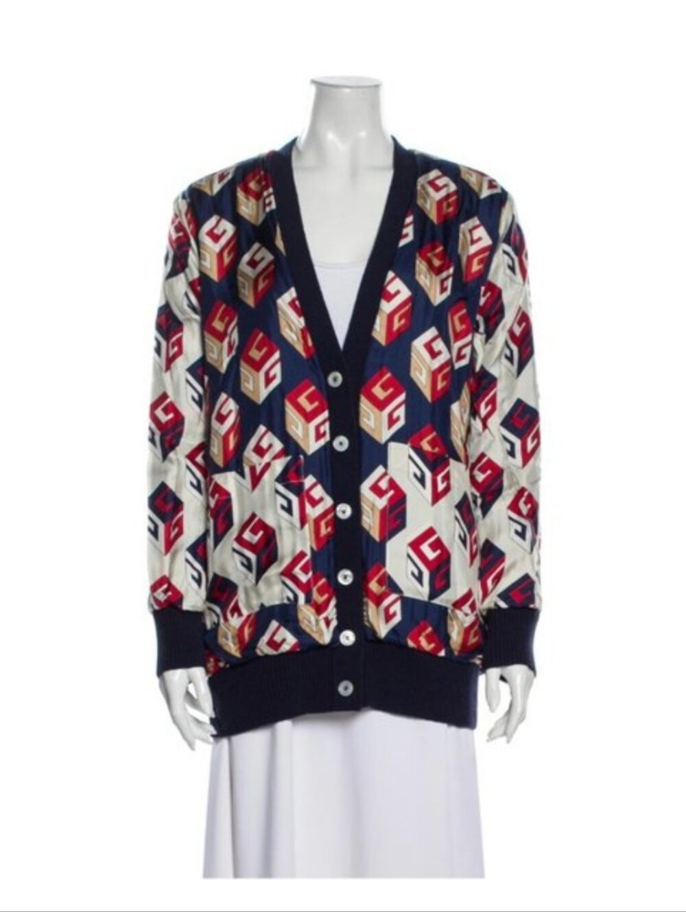 NWT $2850 Authentic  Gucci Stripe Wool And Silk Reversible Cardigan
